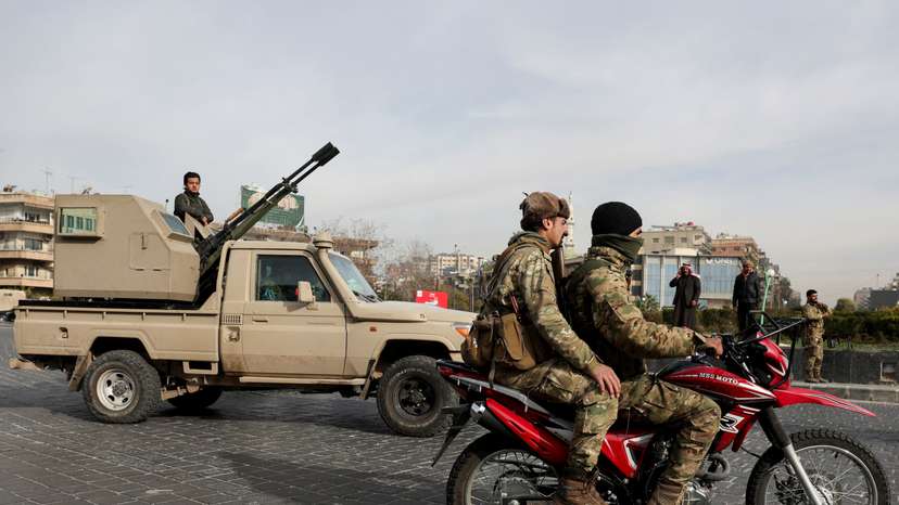 Scenes from Abbasiyyin Square, after rebels seized the capital and ousted Syria's Bashar al-Assad, in Damascus