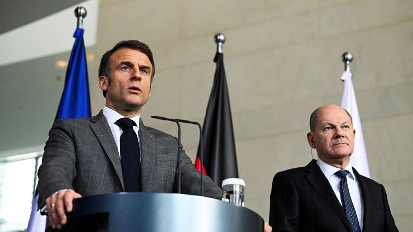 Polish PM Tusk and France's President Macron meet with German Chancellor Scholz in Berlin