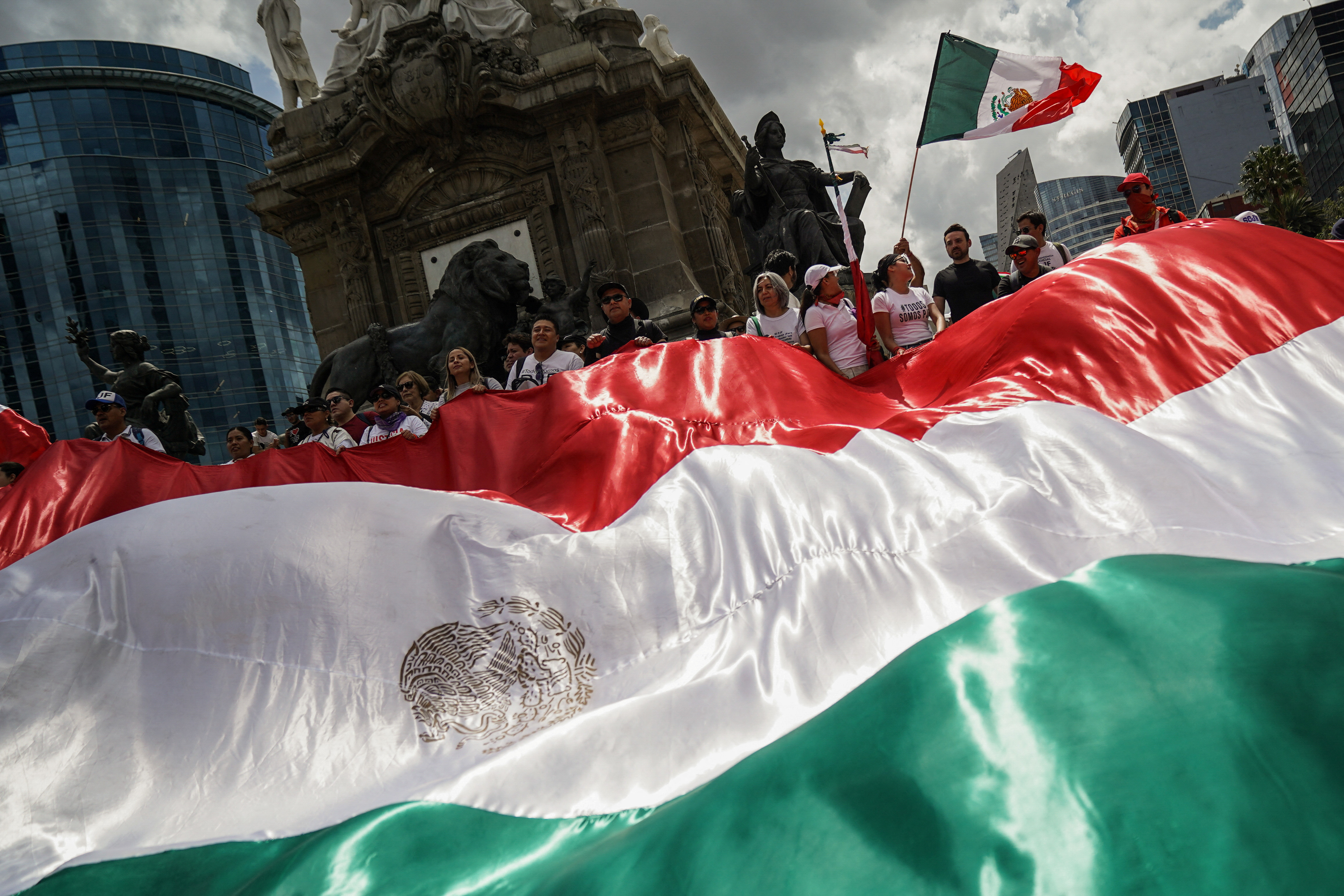 Protest against a highly contested judicial reform proposal, in Mexico City