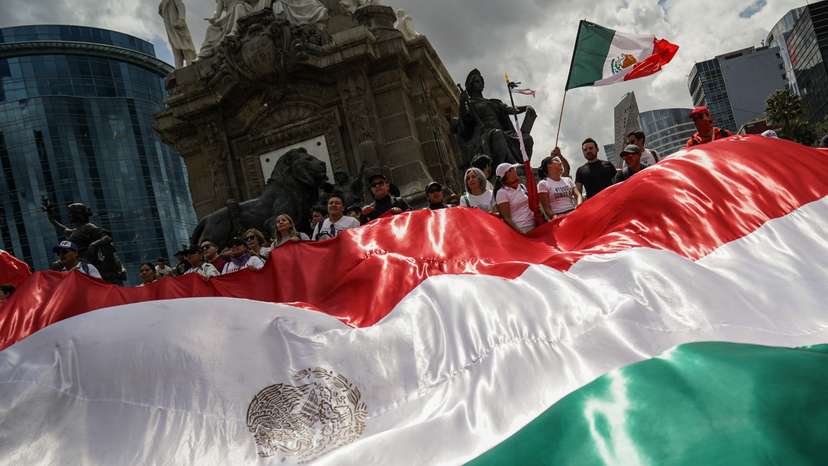 Protest against a highly contested judicial reform proposal, in Mexico City