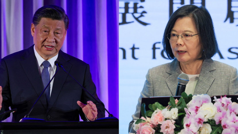 "Senior Chinese Leader Event" on the sidelines of the APEC summit, in San Francisco (L) and Yushan Forum in Taipei (R)