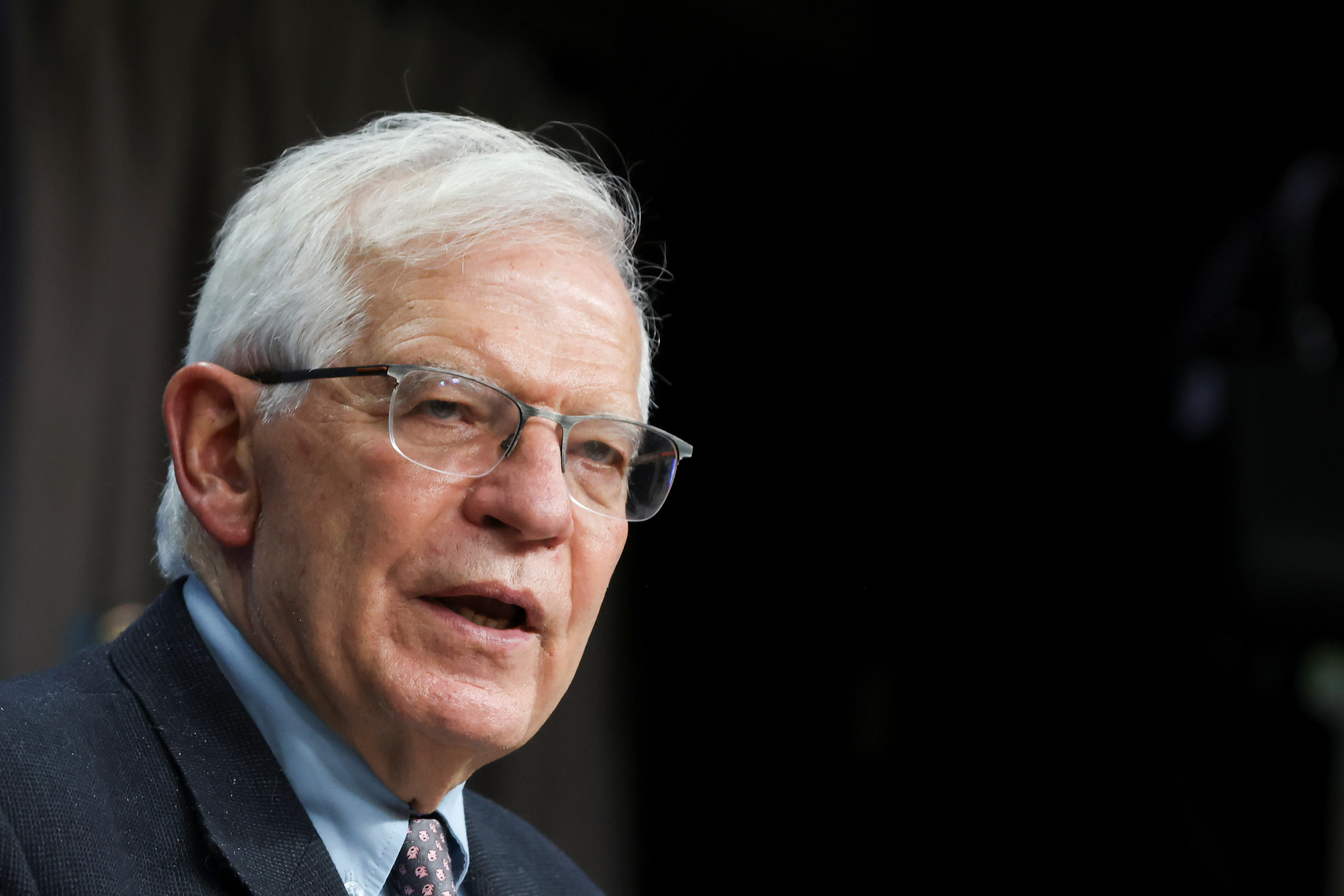 High Representative of the European Union for Foreign Affairs and Security Policy Borrell attends a news conference in Brussels