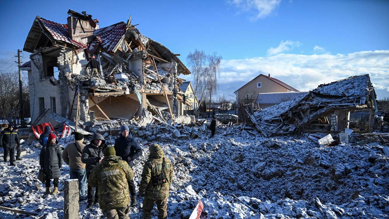 Aftermath of a Russian missile attack in Chernihiv