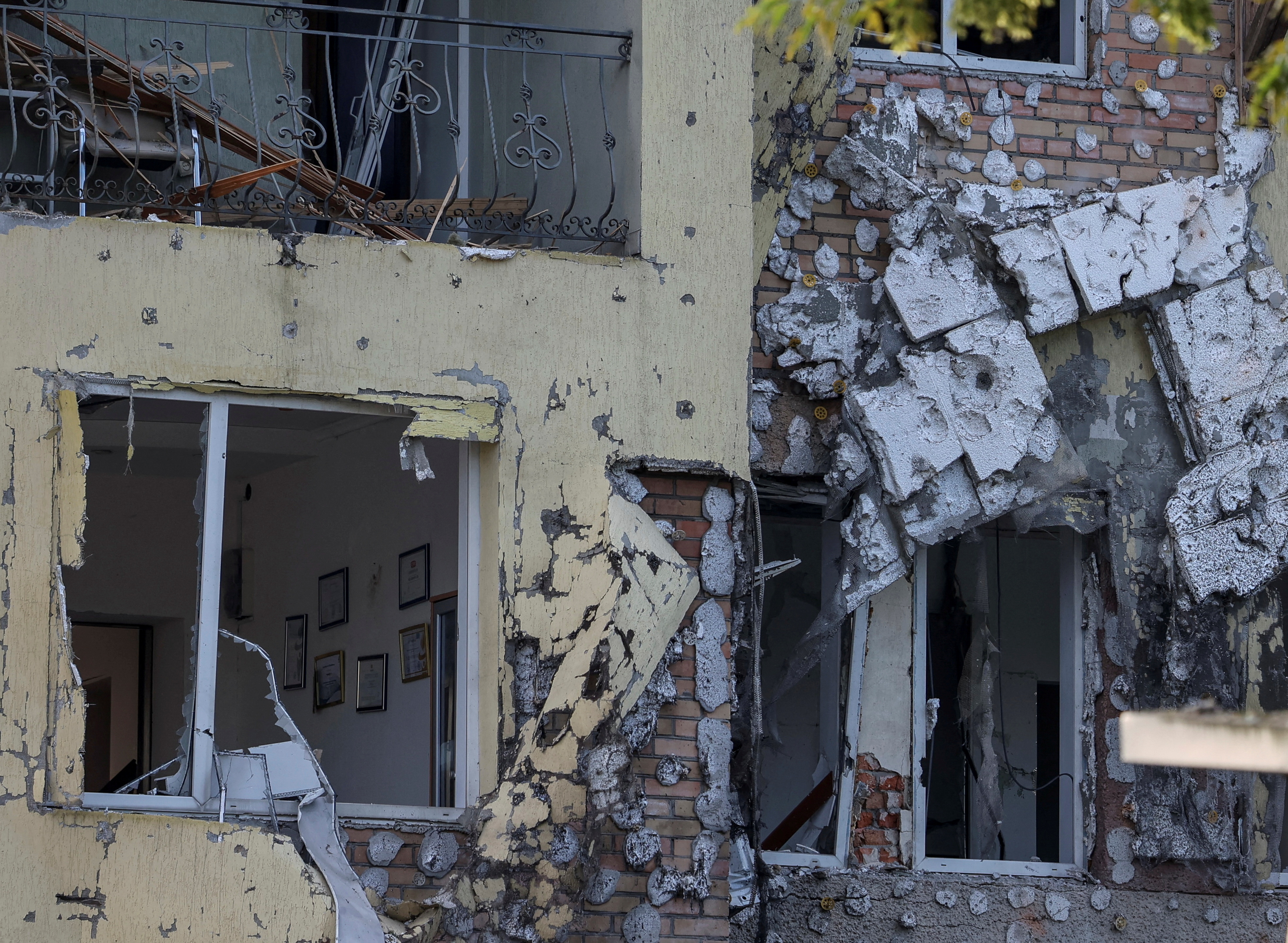 Aftermath of a Russian drone strike in Lviv