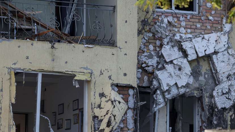 Aftermath of a Russian drone strike in Lviv