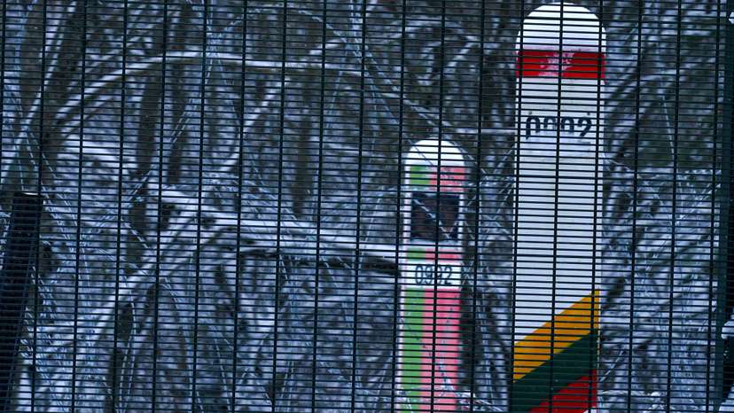 FILE PHOTO: A view of Belarus-Lithuania border mark poles in Kurmelionys
