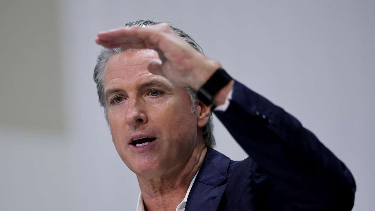California Governor Gavin Newsom attends a press conference the UN Climate Change Conference (COP30), in Belem