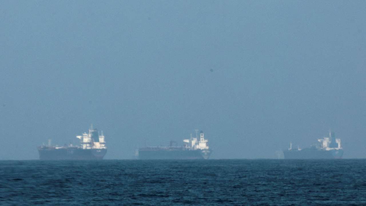 FILE PHOTO: Tankers are seen off the coast of the Fujairah amid the U.S.-Israel conflict with Iran