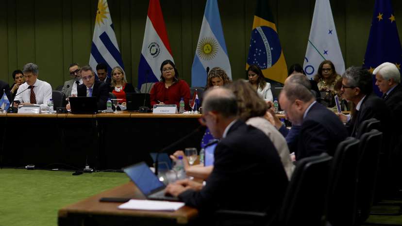 European Union and South American negotiators of the EU-Mercosur trade deal attends a meeting at the Itamaraty Palace in Brasilia