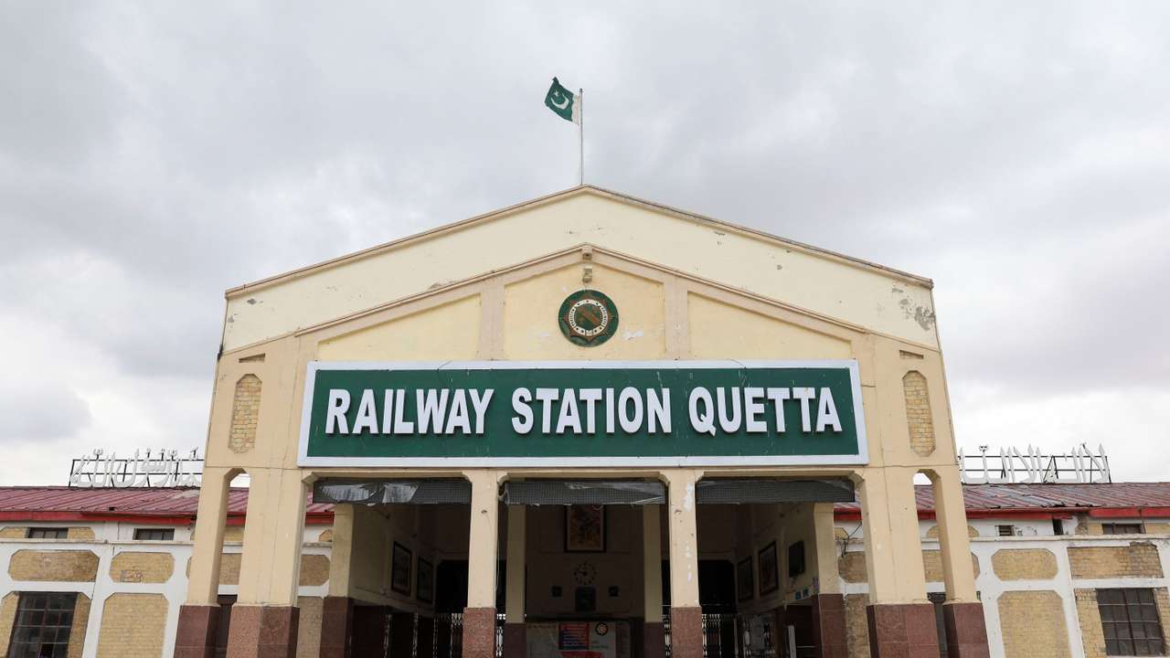 A view shows the railway station, after the train service is halted following the attack on a train by separatist militants in Bolan, in Quetta