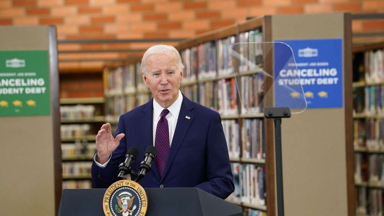 U.S. President Biden delivers remarks at an event in Culver City