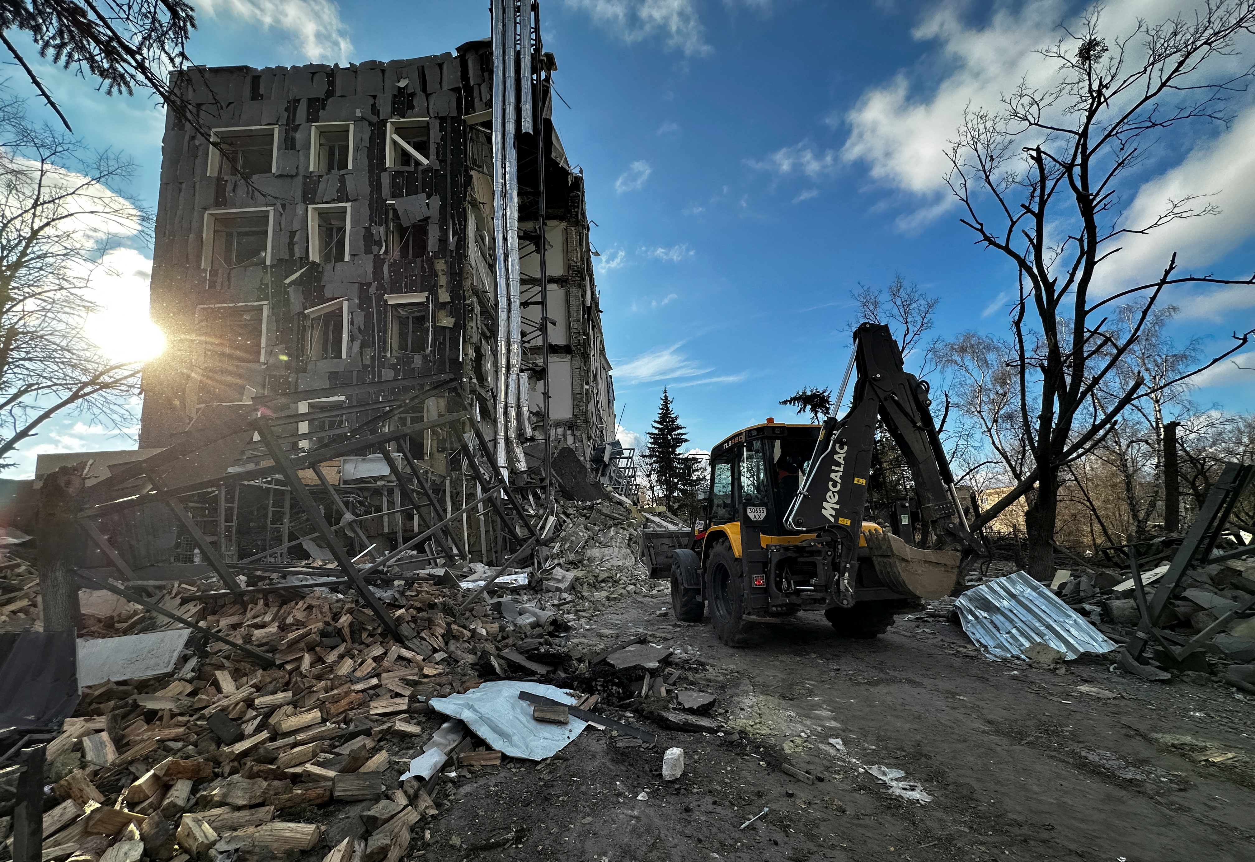 Aftermath of a Russian missile attack in Izium