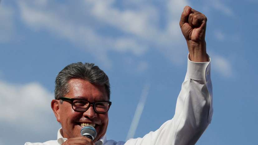 FILE PHOTO: Mexico's former Senator Ricardo Monreal, one of the candidates pursuing the ruling MORENA party's candidacy for the 2024 presidential election, takes part in a campaign rally in Mexico City