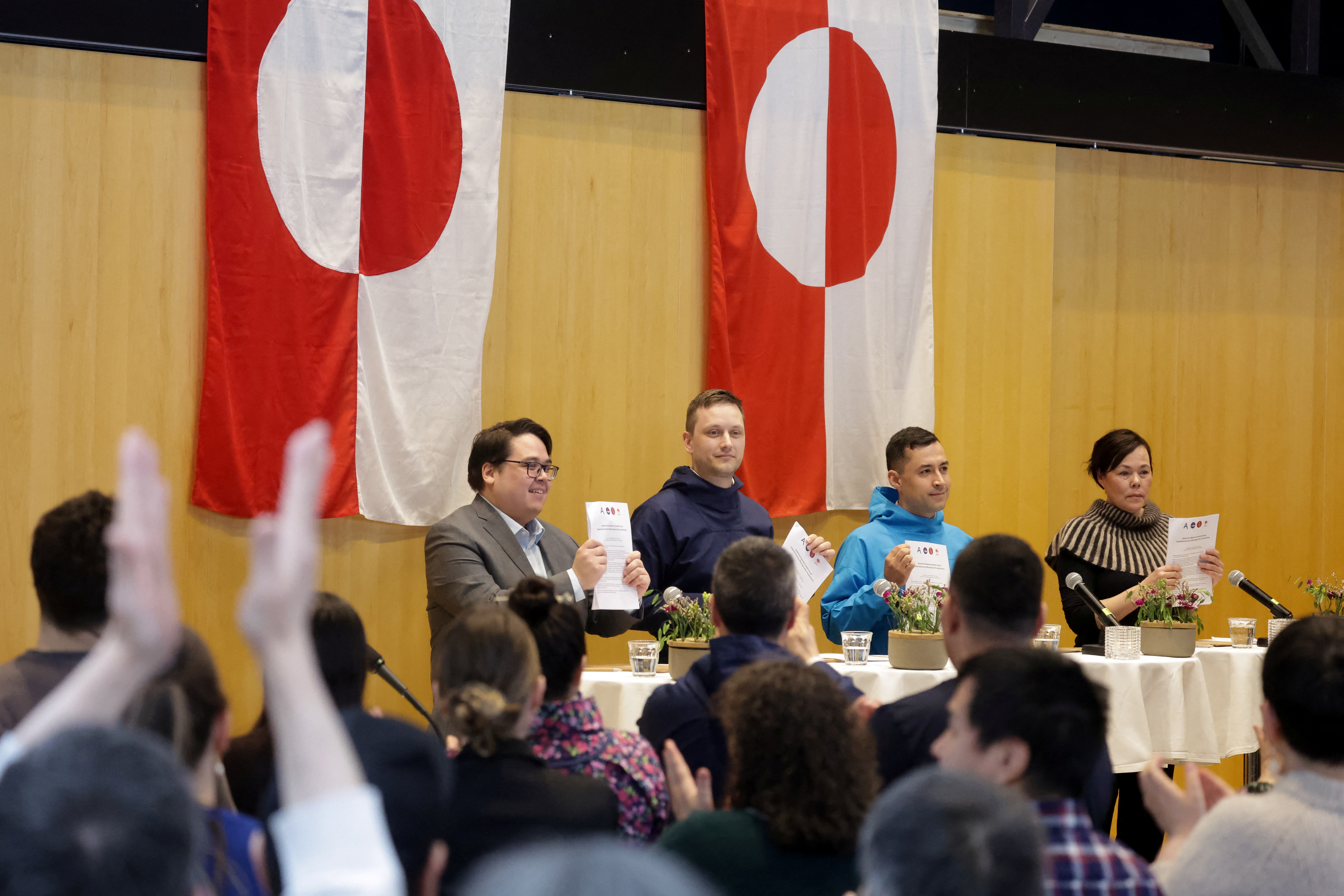 Coalition agreement signing ceremony, in Nuuk