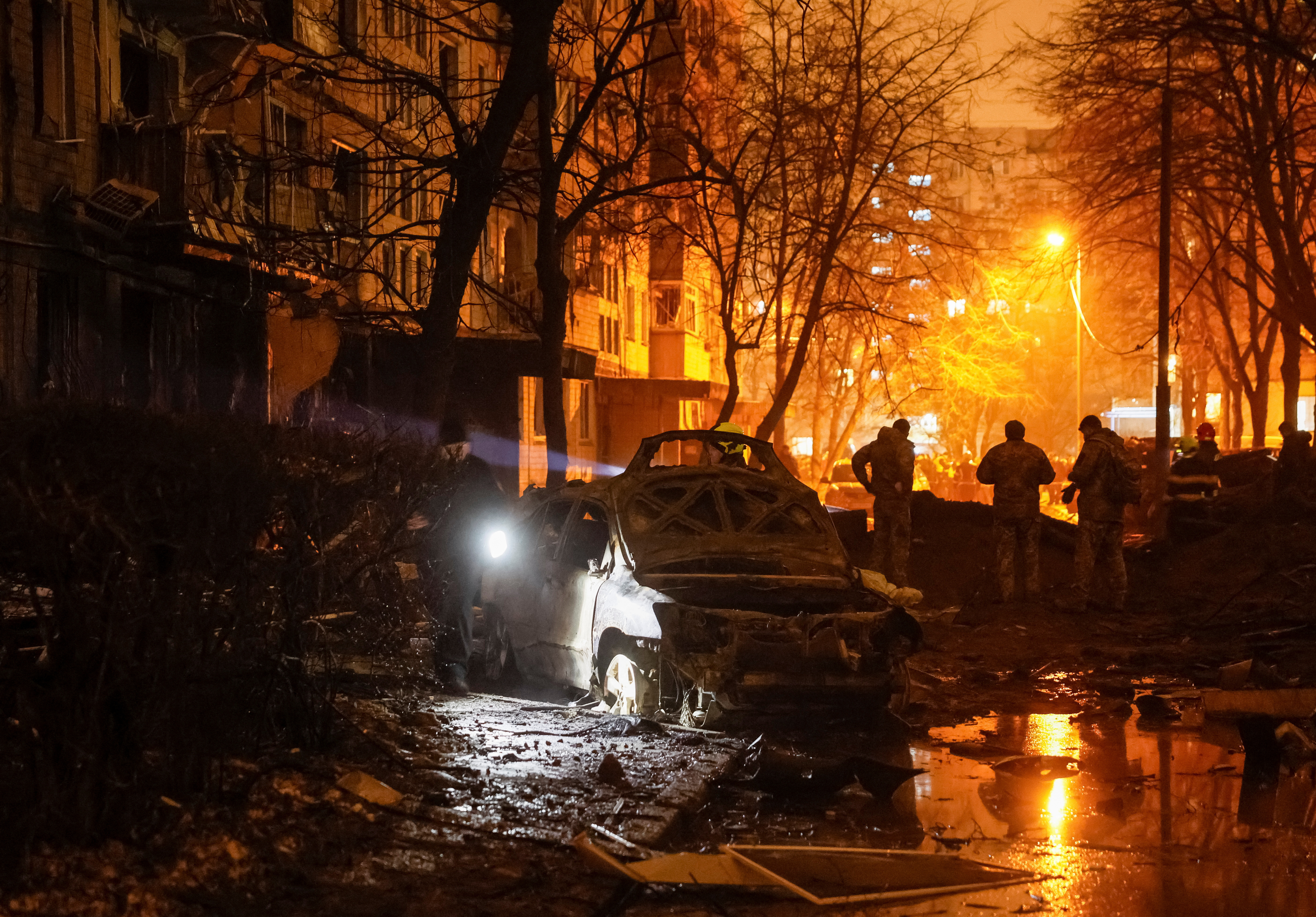 Aftermath of a Russian missile strike in Kyiv
