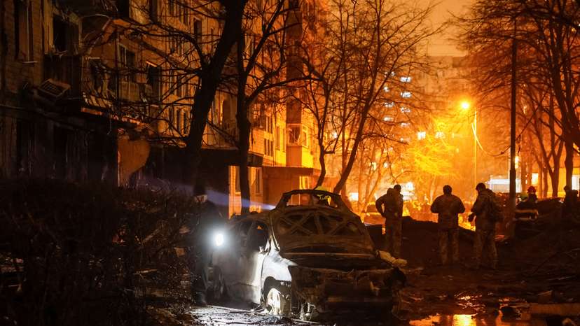 Aftermath of a Russian missile strike in Kyiv