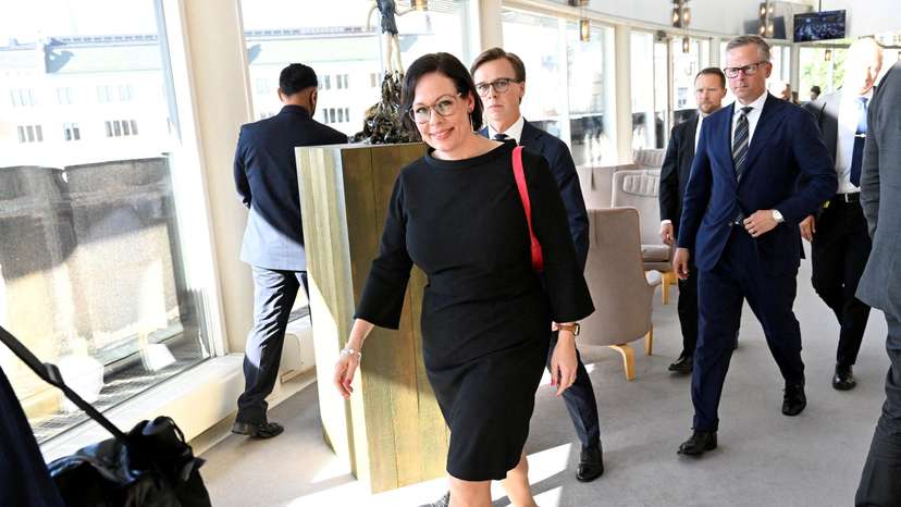 Sweden's new foreign minister Maria Malmer Stenergard walks after the opening of the parliament (Riksdagen) in Stockholm