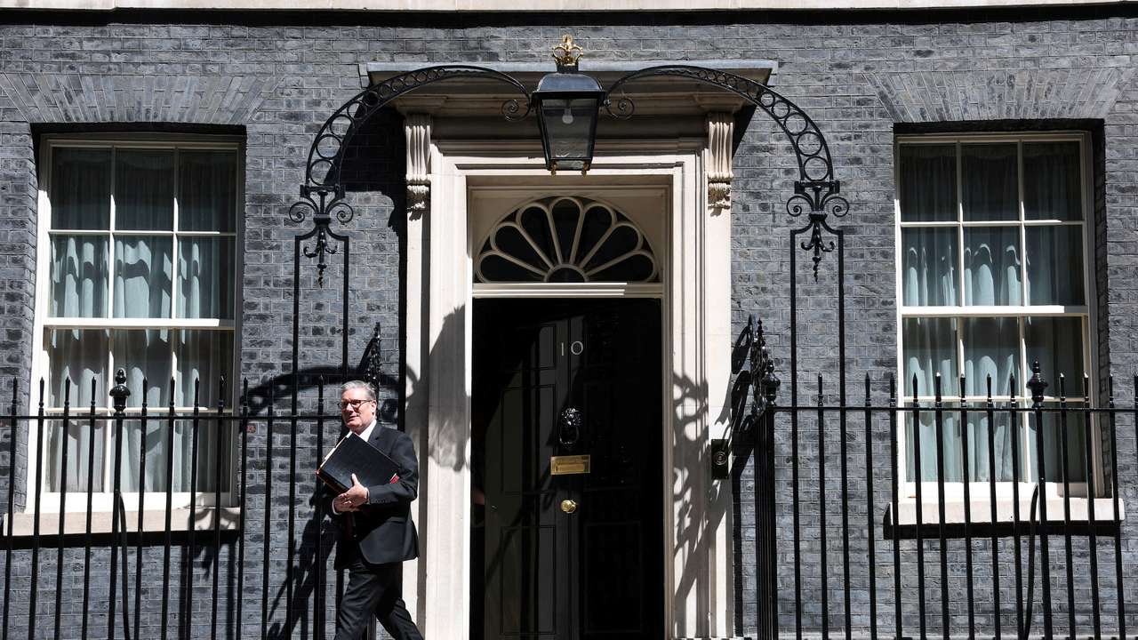 FILE PHOTO: British Prime Minister Starmer leaves 10 Downing Street in London