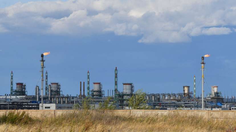 FILE PHOTO: A view shows a gas processing plant in Orenburg Region
