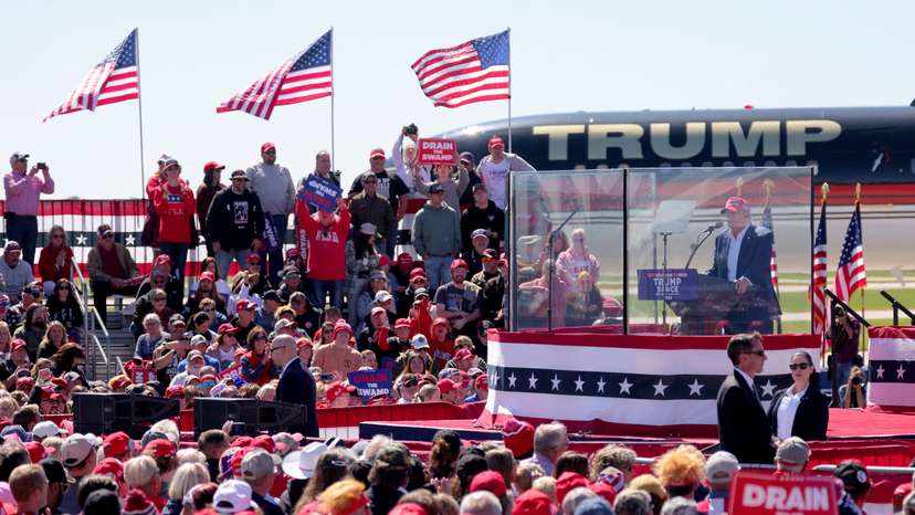 Republican presidential nominee Donald Trump holds a rally in Mosinee