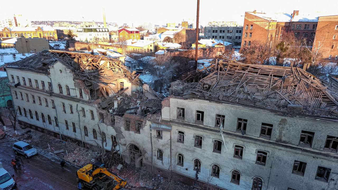 Aftermath of a Russian missile attack in Kharkiv