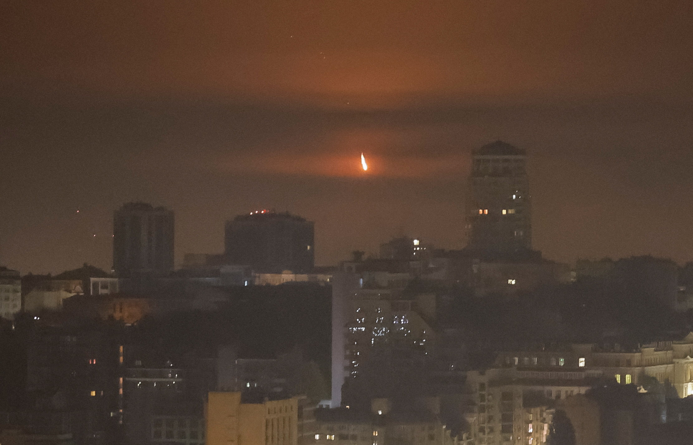Russian missile and drone strike in Kyiv