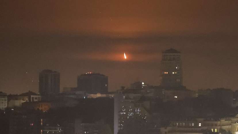 Russian missile and drone strike in Kyiv