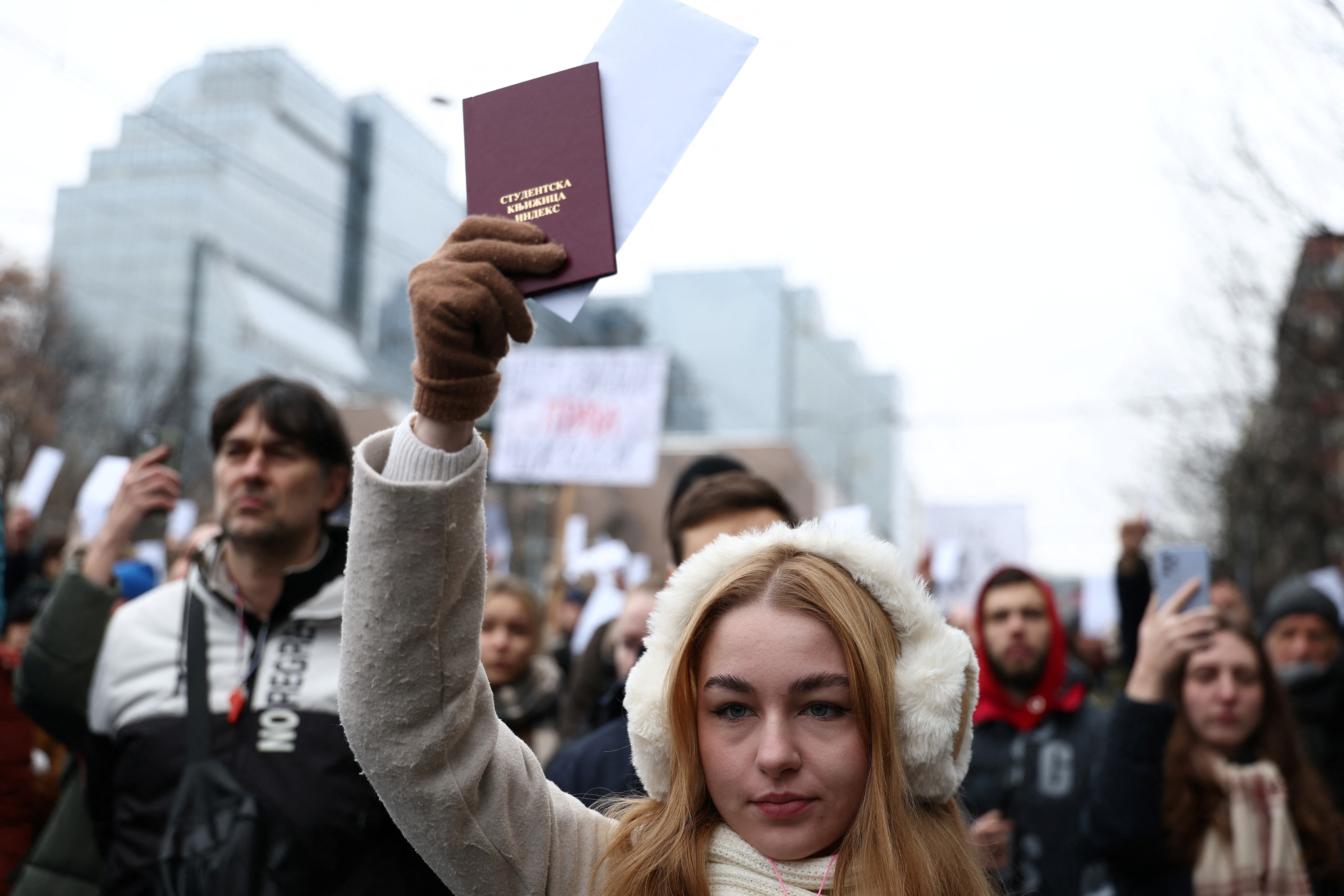 Students gather to deliver 1000 identical letters of complaint to chief state prosecutor Zagorka Dolovac