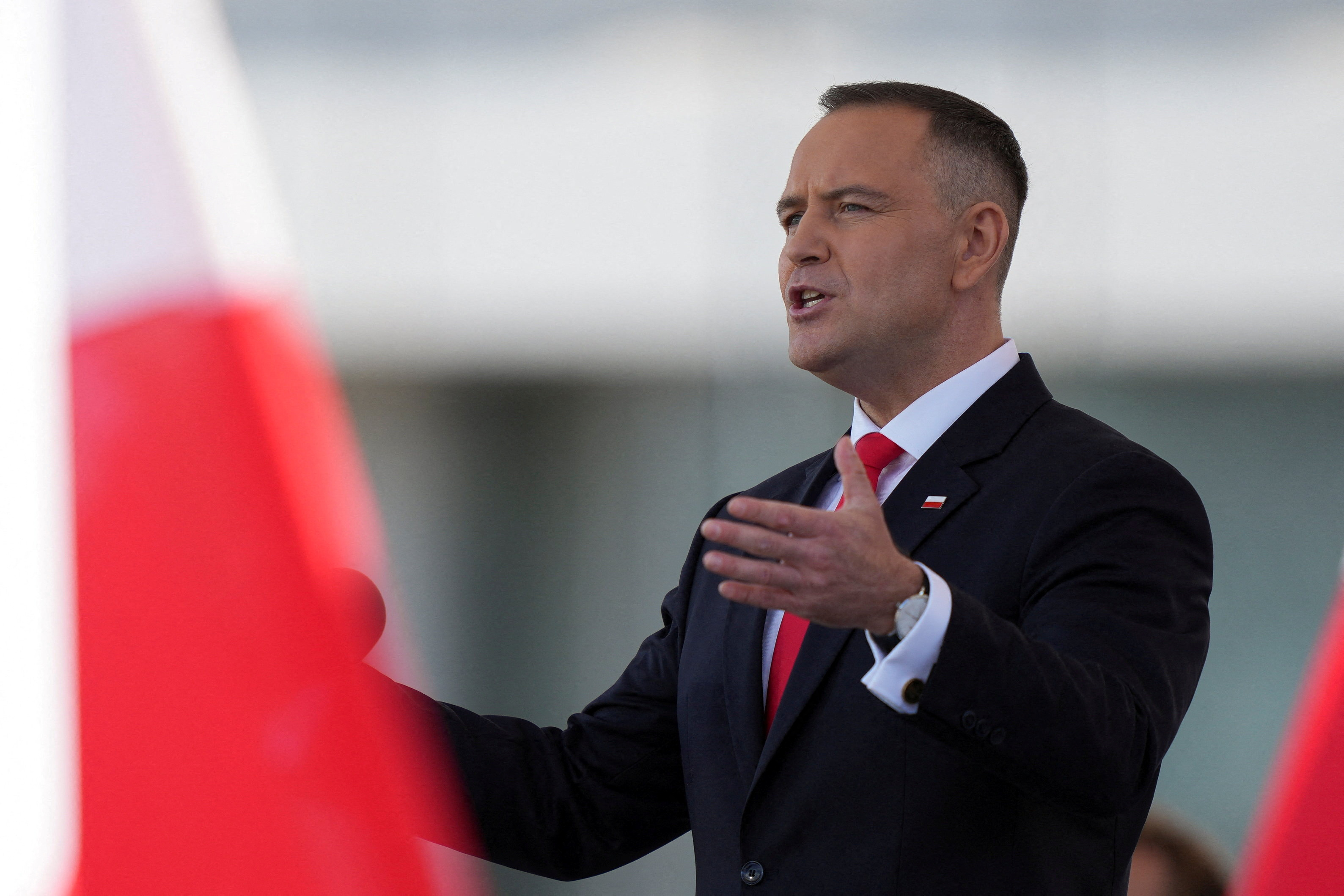 FILE PHOTO: Karol Nawrocki sworn in as the new president of Poland, in Warsaw