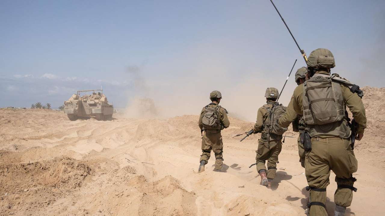 Israeli soldiers operate in the Gaza Strip