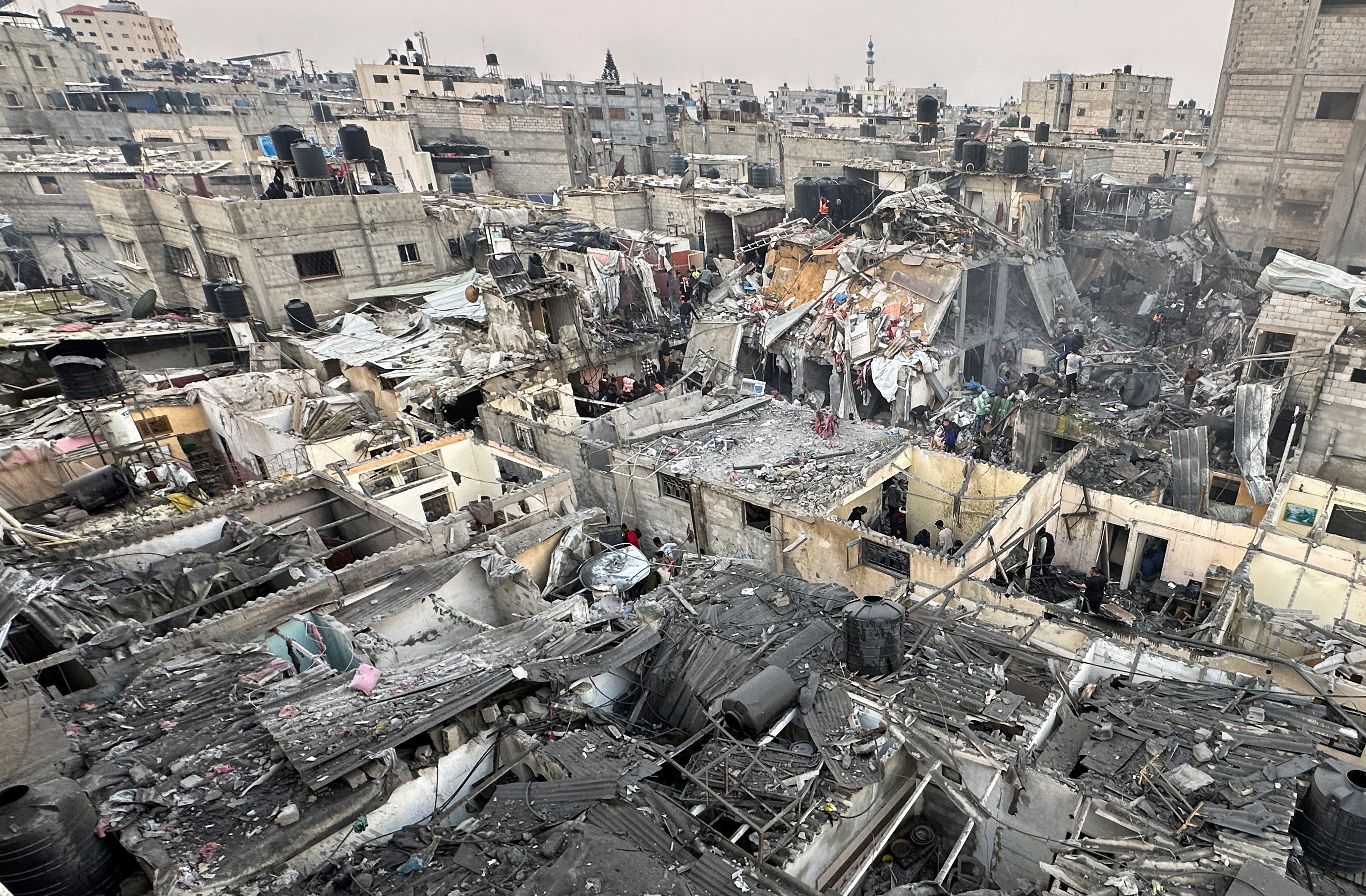 FILE PHOTO: Israeli air strike on Palestinian houses, amid the ongoing conflict between Israel and the Palestinian Islamist group Hamas, in Rafah