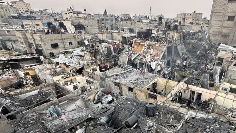 FILE PHOTO: Israeli air strike on Palestinian houses, amid the ongoing conflict between Israel and the Palestinian Islamist group Hamas, in Rafah
