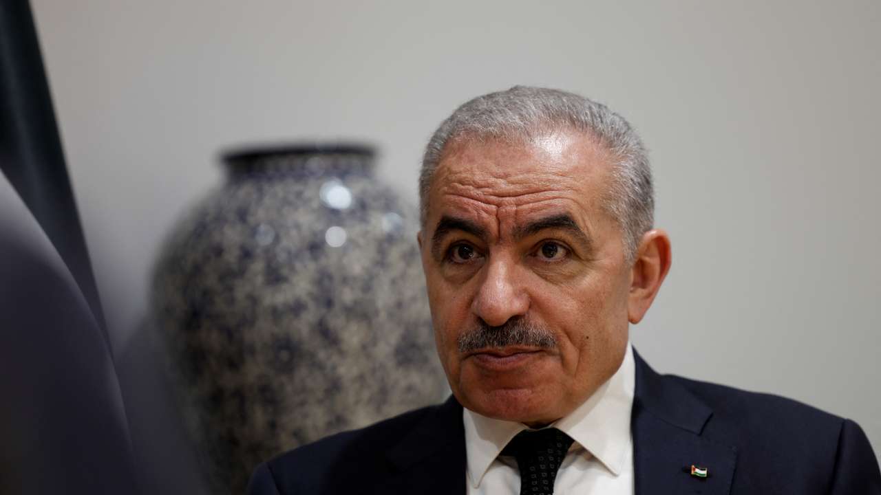 Palestinian Prime Minister Mohammad Shtayyeh speaks to Reuters at his office in Ramallah