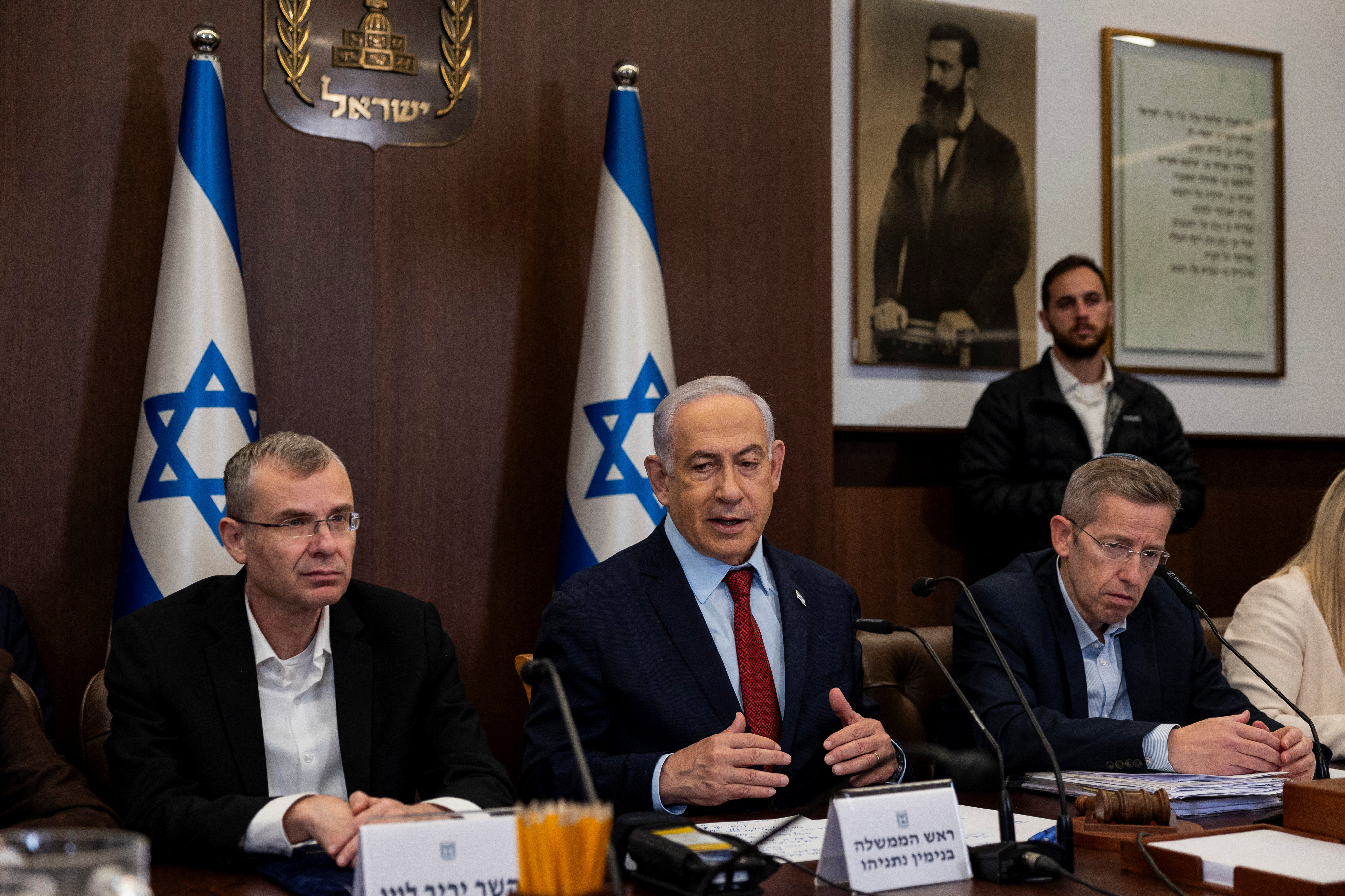 Weekly cabinet meeting at the Prime Minister's office in Jerusalem
