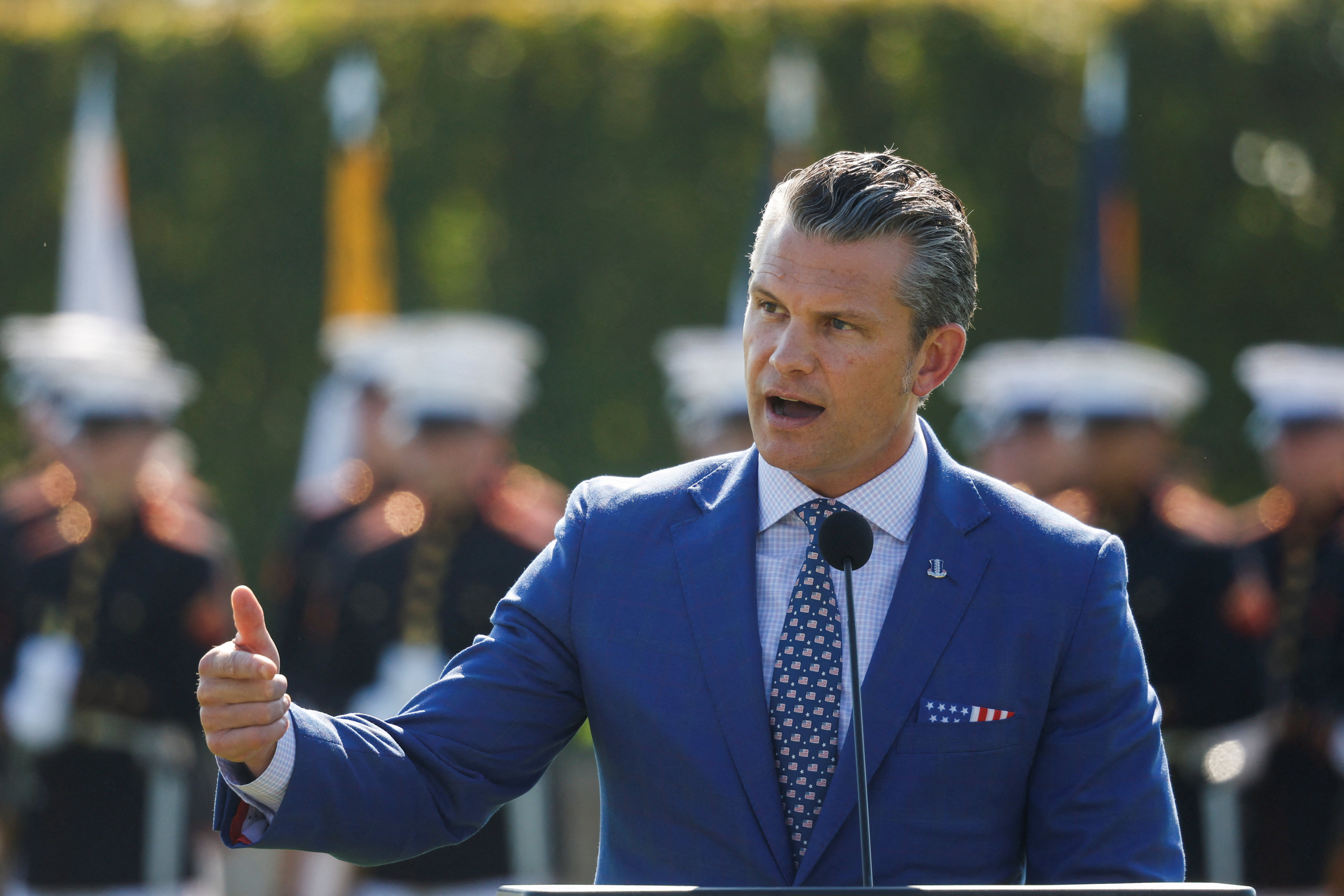 U.S. Defense Secretary Pete Hegseth hosts a ceremony honoring prisoners of war, in Washington