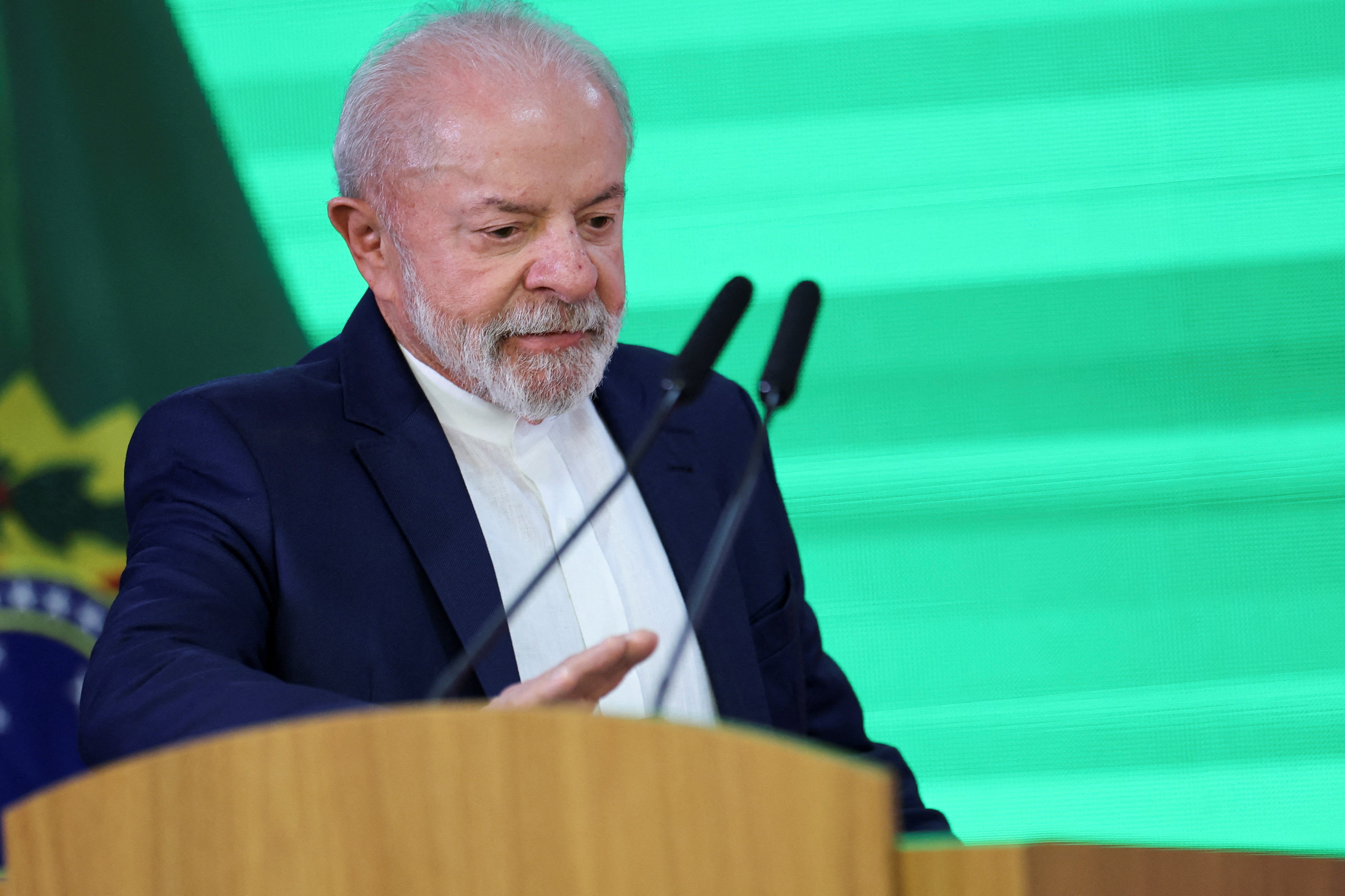 Brazil's President Luiz Inacio Lula da Silva attends a ceremony for the signing of the "Luz do Povo" social electricity tariff law in Brasilia