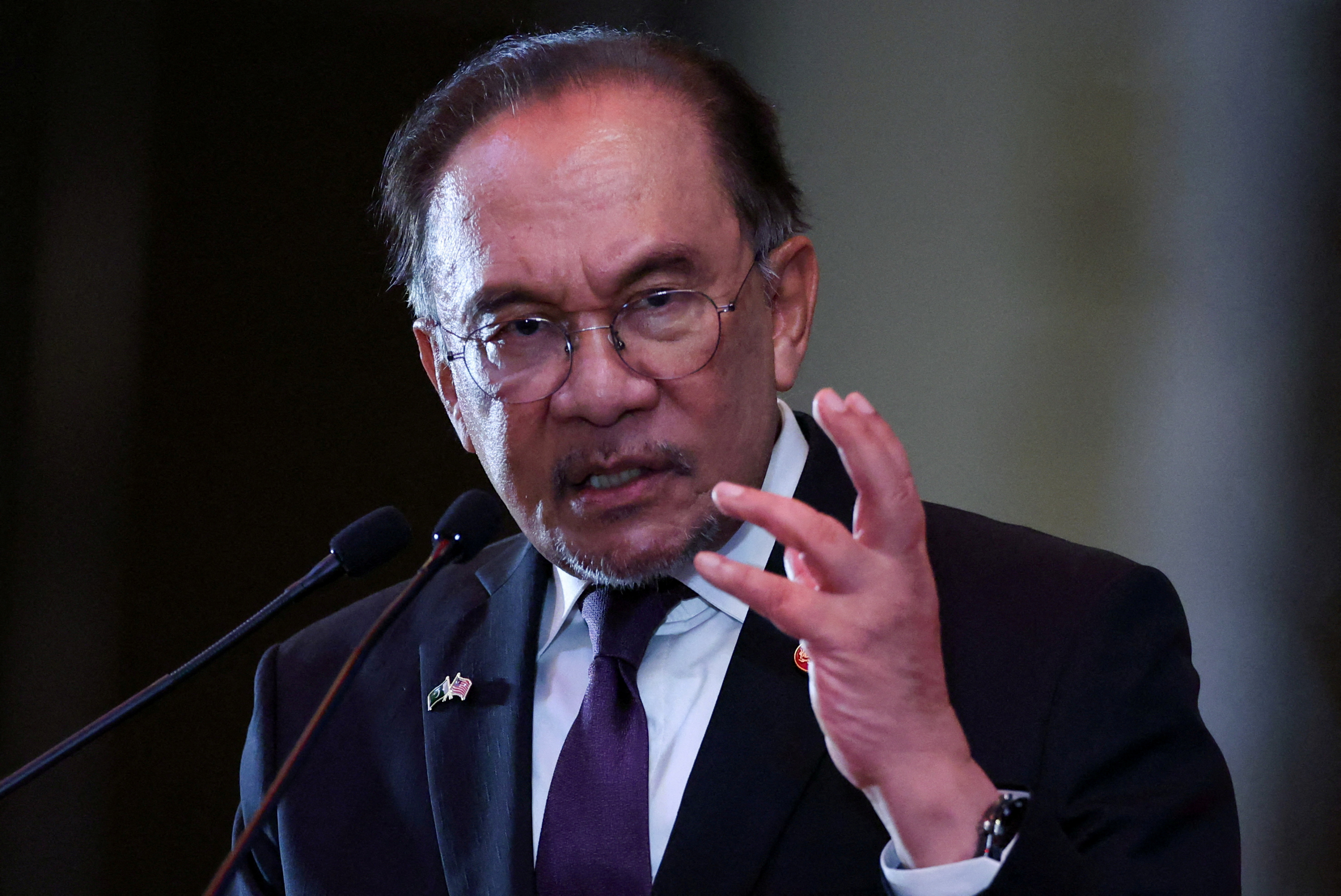 FILE PHOTO: Malaysia's Prime Minister Anwar Ibrahim speaks in Kuala Lumpur, Malaysia