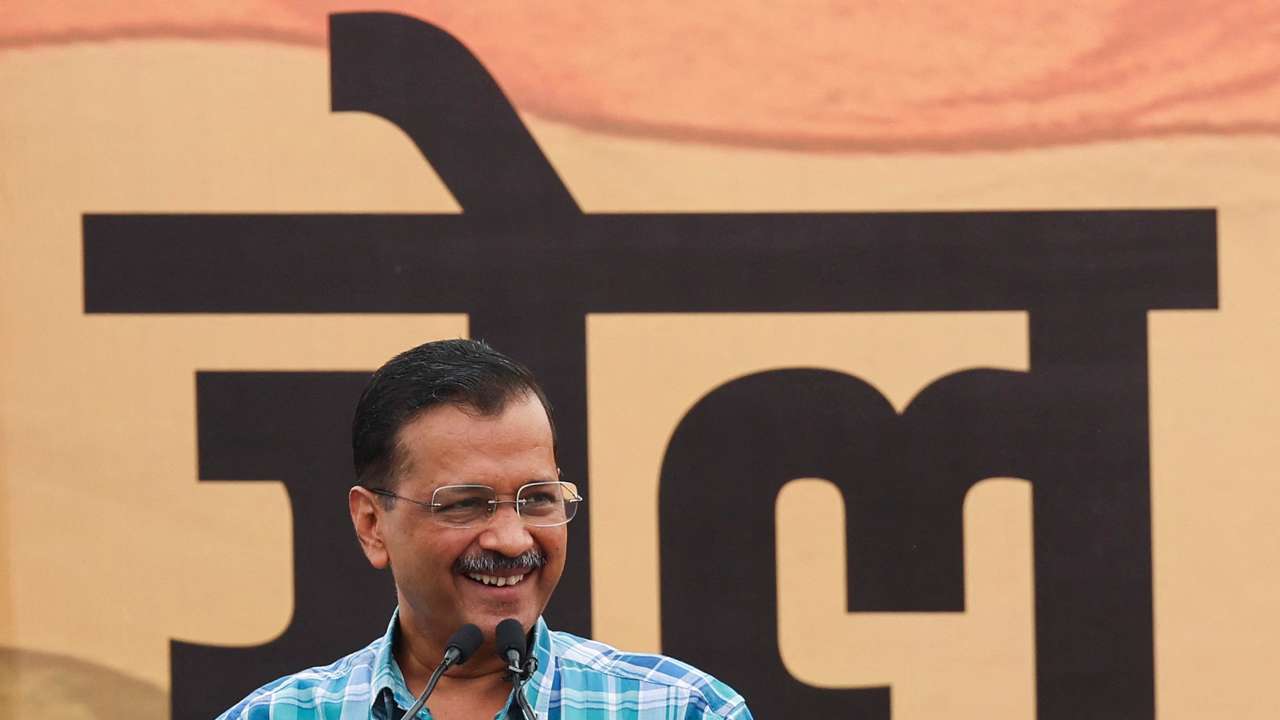 Aam Aadmi Party party members protest near Bharatiya Janata Party headquarters in New Delhi