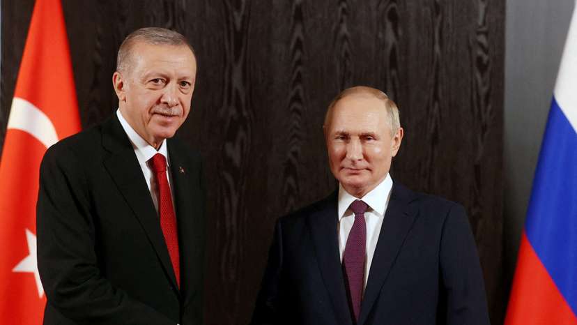 FILE PHOTO: Russian President Putin and Turkish President Erdogan meet in Samarkand