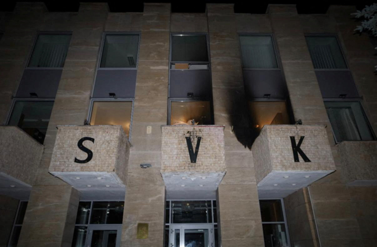 Handout image shows shows the facade of the Russian cultural centre in Prague