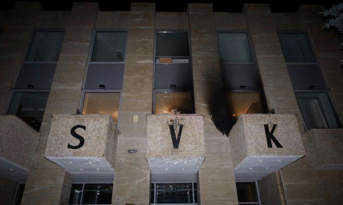 Handout image shows shows the facade of the Russian cultural centre in Prague