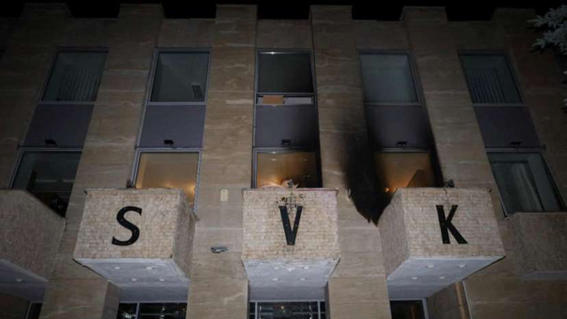 Handout image shows shows the facade of the Russian cultural centre in Prague