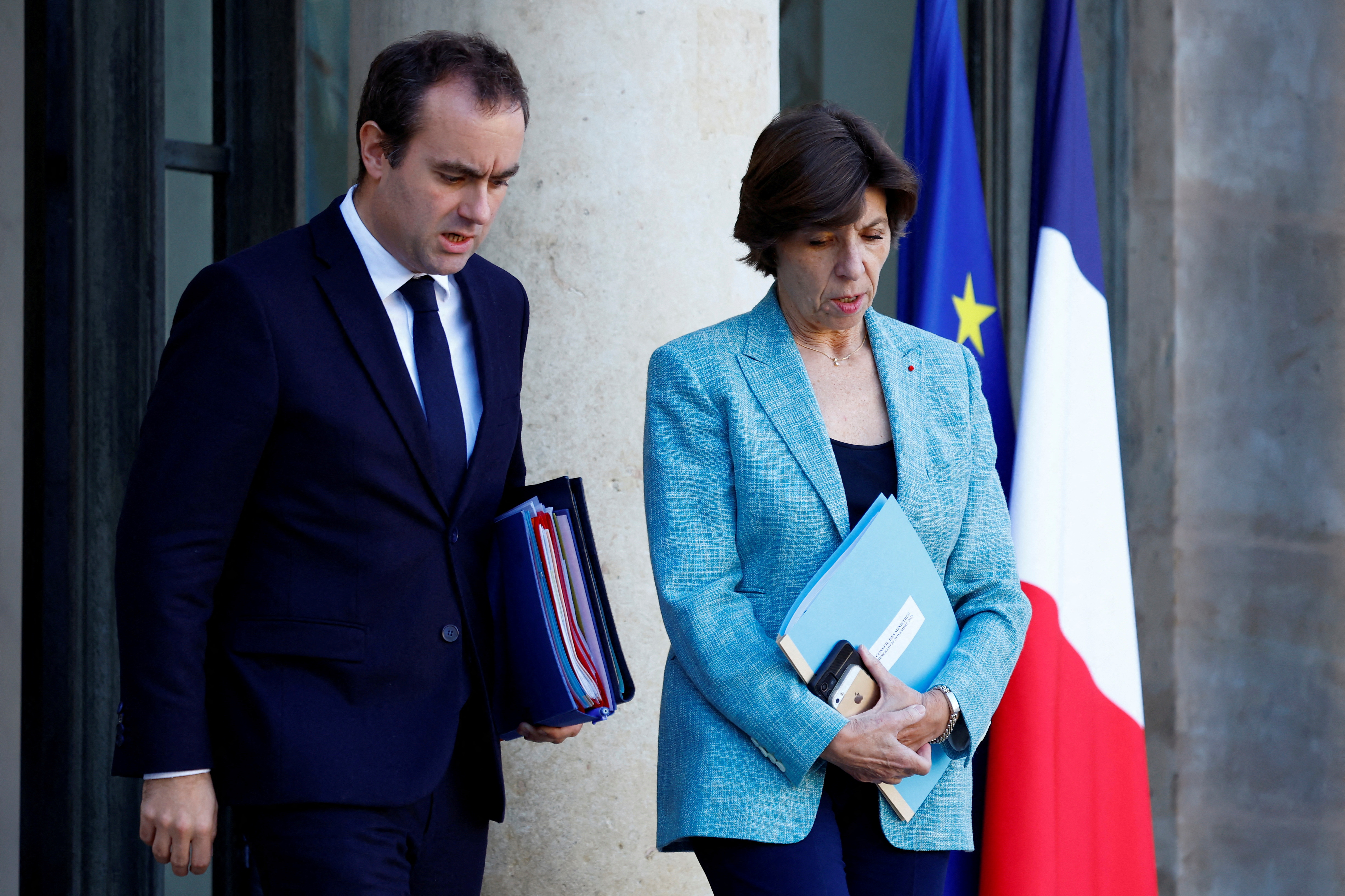 FILE PHOTO: French Foreign Minister Catherine Colonna and French Defence Minister Sebastien Lecornu