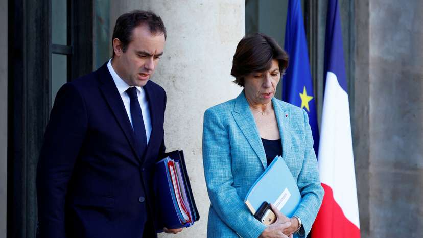 FILE PHOTO: French Foreign Minister Catherine Colonna and French Defence Minister Sebastien Lecornu