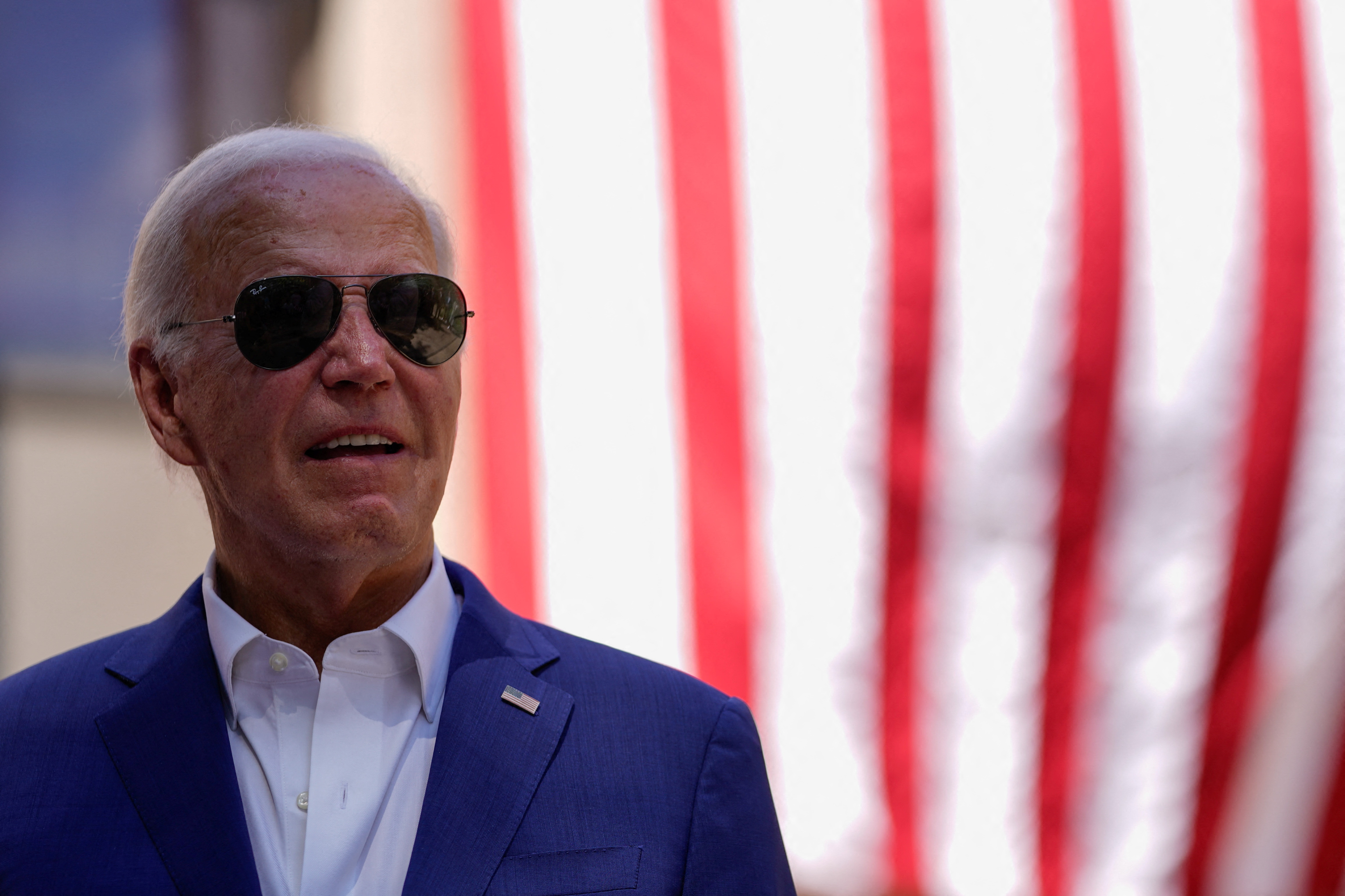 U.S. President Joe Biden attends a campaign event in Harrisburg