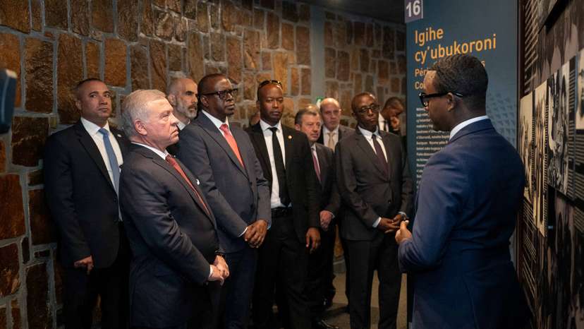Jordan's King Abdullah II visits the Kigali Genocide Memorial in Kigali