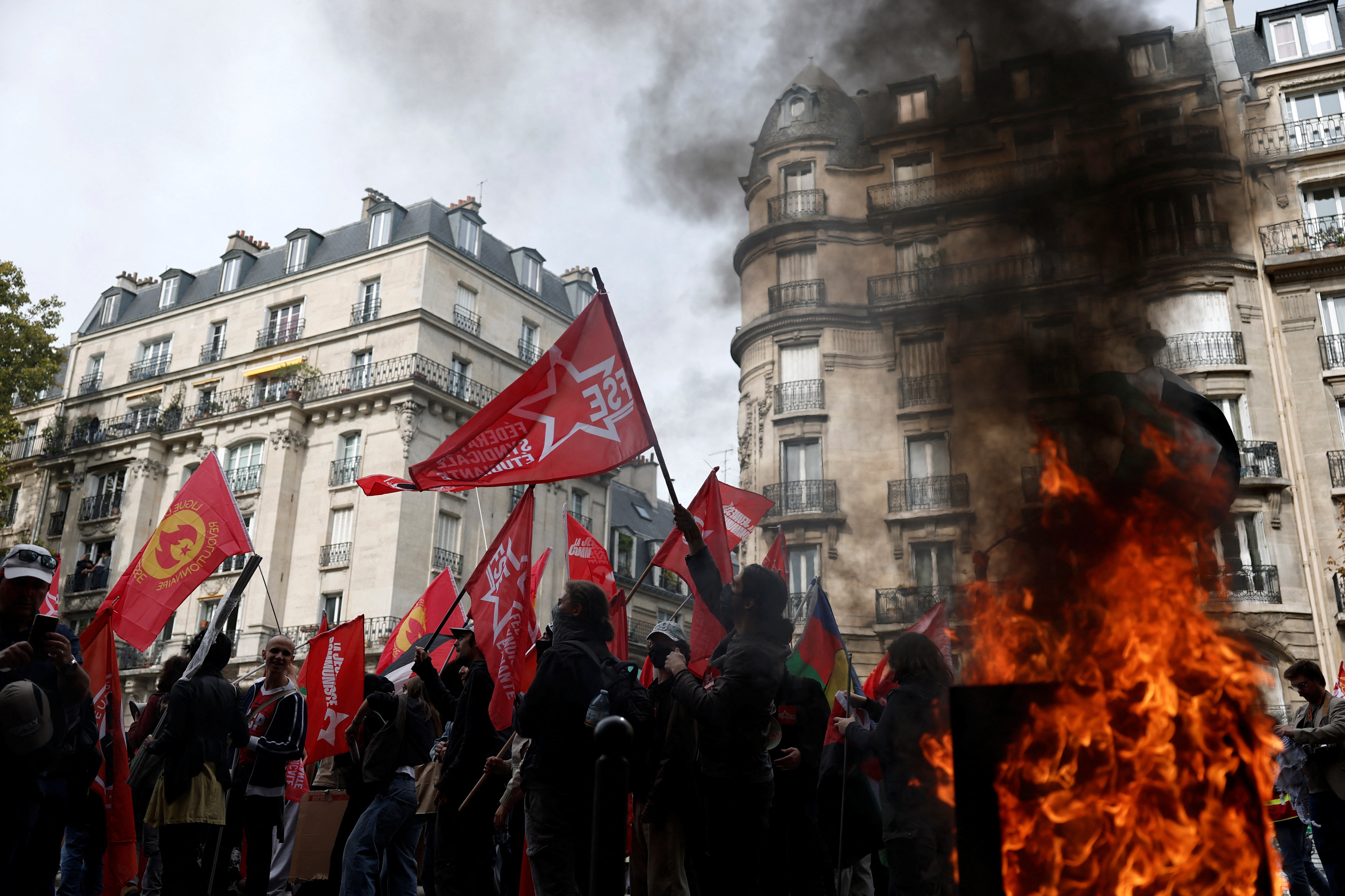 Strikes and anti-government protests called by French unions in France