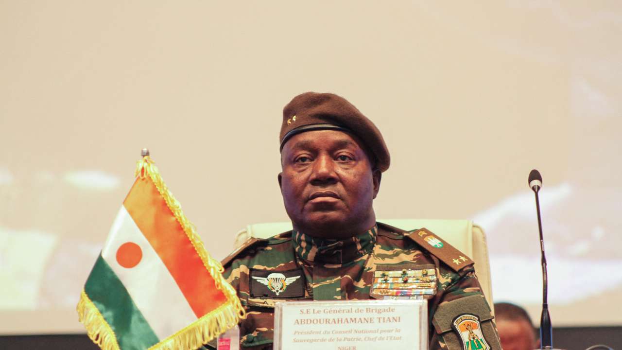 FILE PHOTO: Niger's Junta leader General Abdourahamane Tiani attends the first ordinary summit of heads of state and governments of the Alliance of Sahel States (AES) in Niamey, Niger July 6, 2024. REUTERS/ Mahamadou Hamidou/File Photo