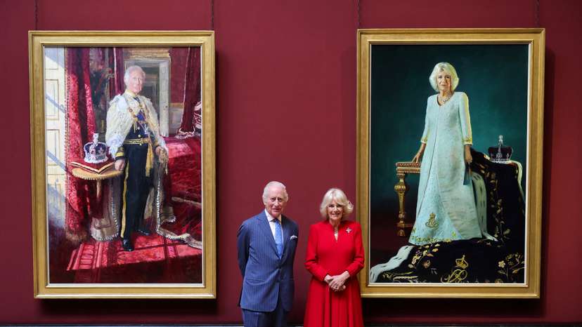 Britain's King Charles and Queen Camilla visit the National Gallery