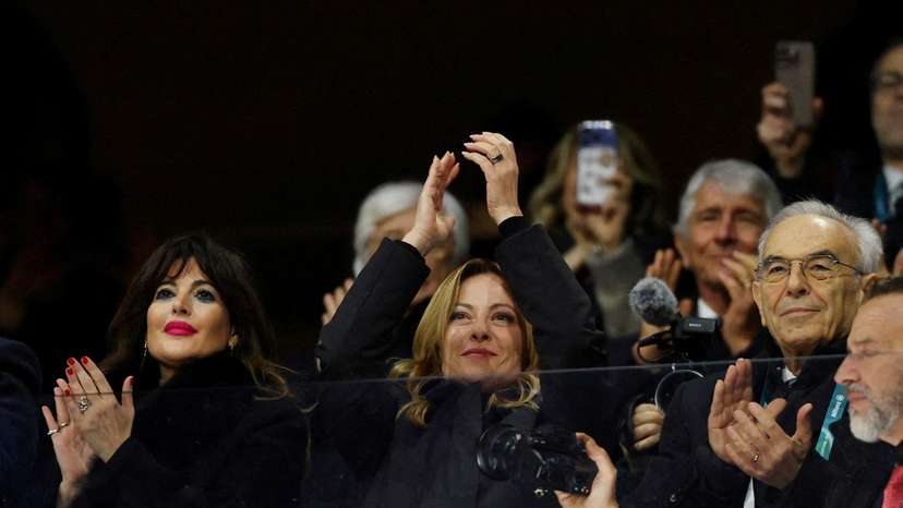 FILE PHOTO: Italian Prime Minister Meloni at opening ceremony of Winter Olympic Games